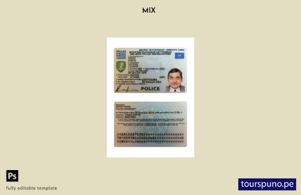 Listo para imprimir la plantilla actual de tarjeta de identificación de la polic